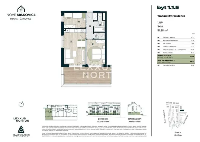 Prodej bytu 3+kk, Praha - Miškovice, Polabská, 52 m2