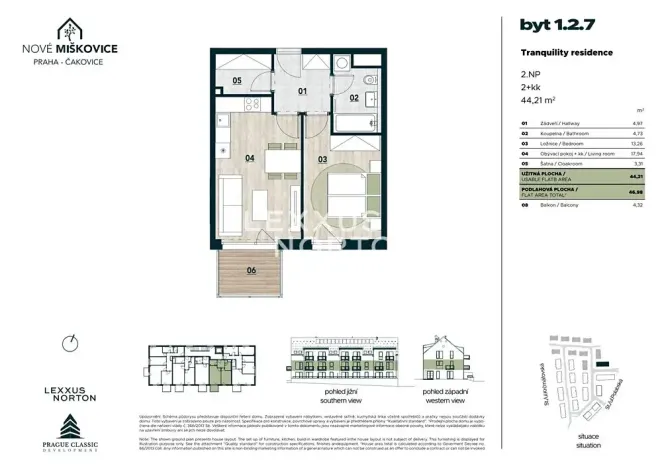 Prodej bytu 2+kk, Praha - Miškovice, Polabská, 44 m2