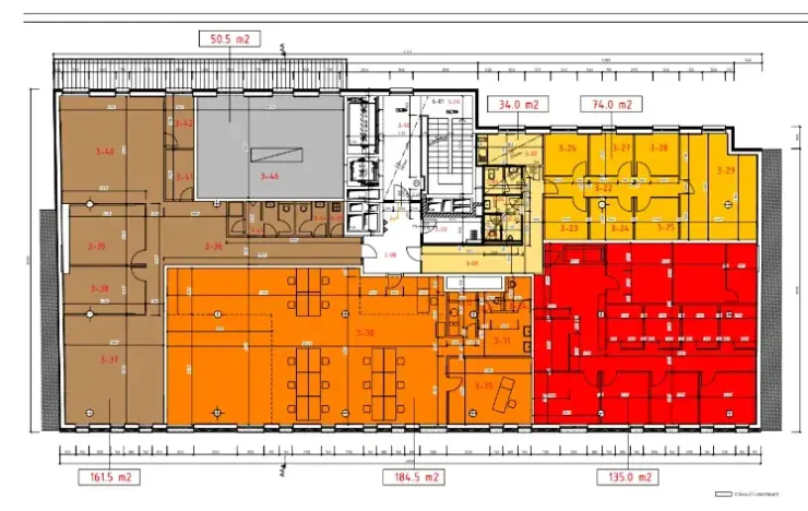 Pronájem kanceláře, Praha - Vysočany, Sokolovská, 184 m2
