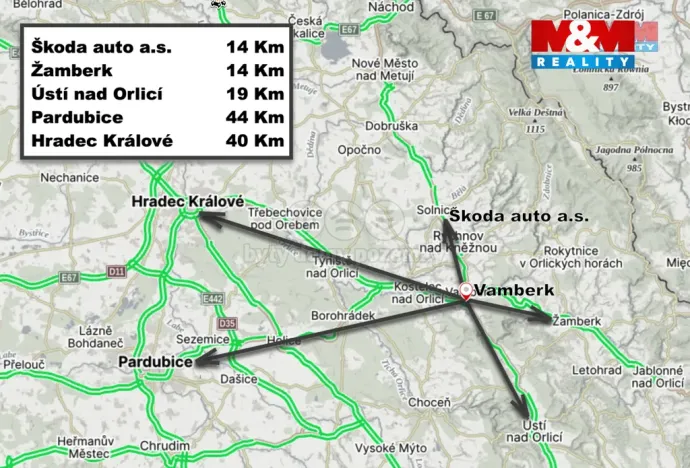 Pronájem bytu 2+1, Vamberk, Jůnova, 57 m2