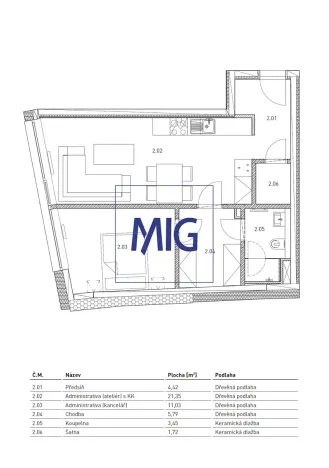Pronájem bytu 2+kk, Brno, Cejl, 48 m2