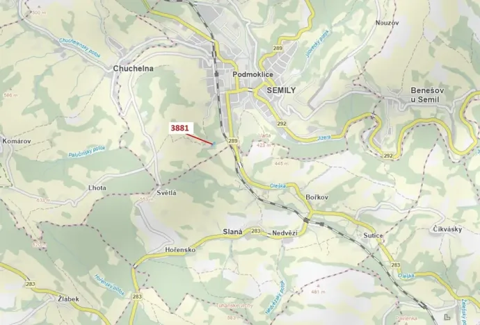 Dražba lesa, Semily, 1939 m2