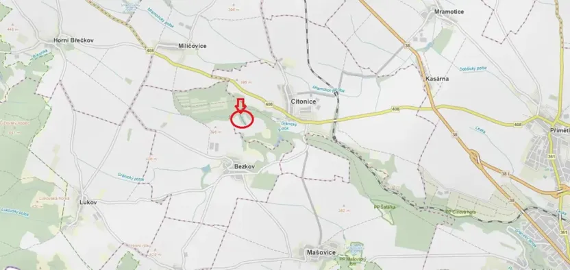 Prodej lesa, Citonice, 1777 m2