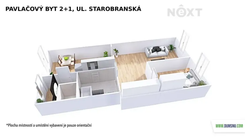 Pronájem bytu 2+1, Šumperk, Starobranská, 73 m2