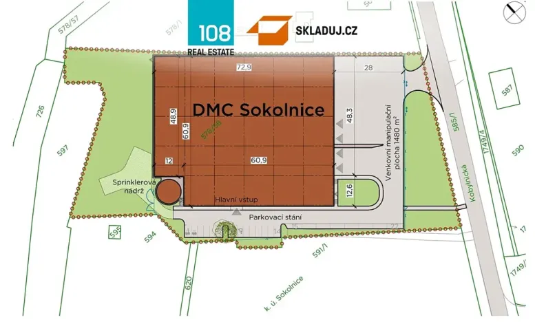 Pronájem skladu, Sokolnice, Kobylnická, 2300 m2