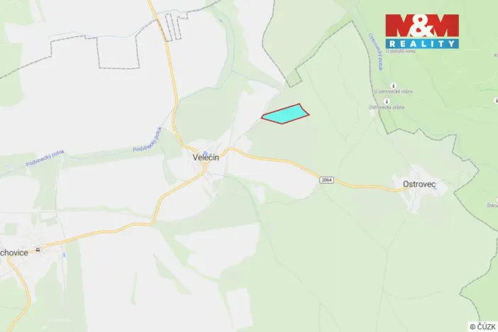 Prodej pole, Velečín, 23308 m2