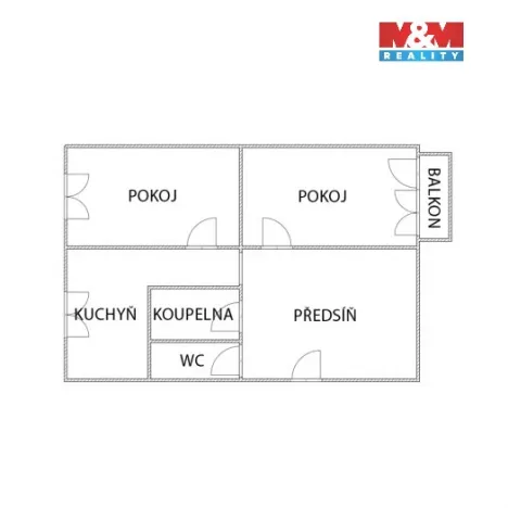 Prodej bytu 2+1, Chomutov, Holešická, 62 m2