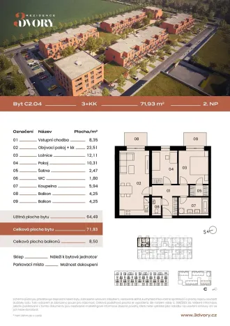 Prodej bytu 3+kk, Újezd u Brna, 63 m2