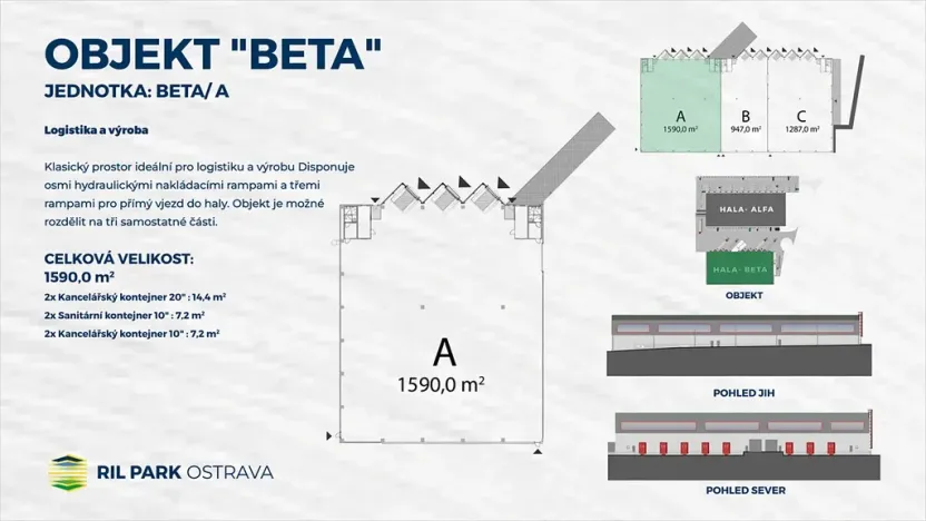 Pronájem skladu, Ostrava, Kotalova, 8855 m2