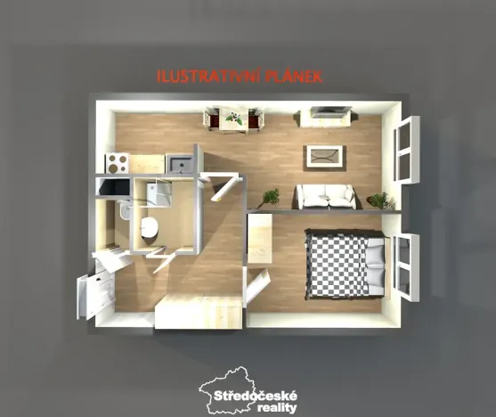 Pronájem bytu 2+kk, Praha - Horní Měcholupy, Boloňská, 43 m2