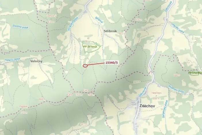 Dražba lesa, Hovězí, 312 m2