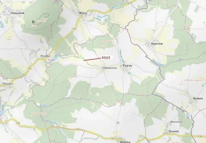 Dražba lesa, Psárov, 1251 m2