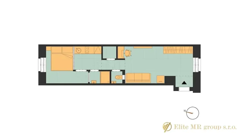 Prodej bytu 2+kk, Praha - Holešovice, Dobrovského, 40 m2
