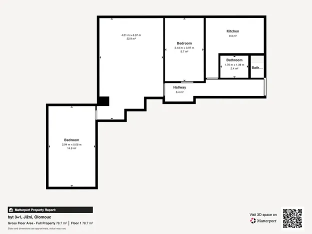 Prodej bytu 3+1, Olomouc, Jižní, 61 m2