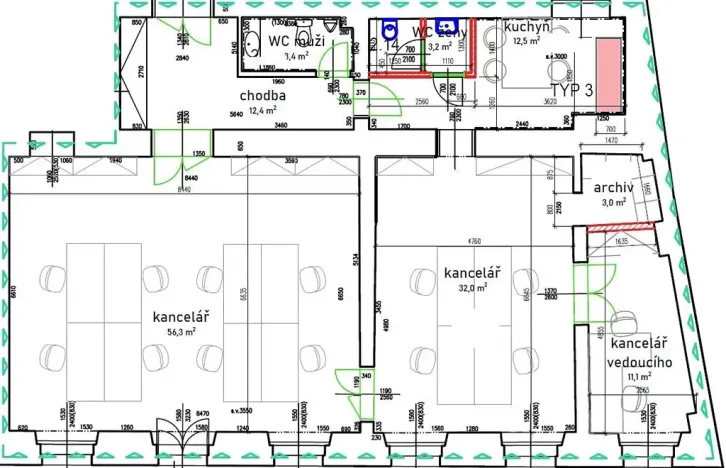 Pronájem kanceláře, Praha - Nové Město, Václavské náměstí, 136 m2