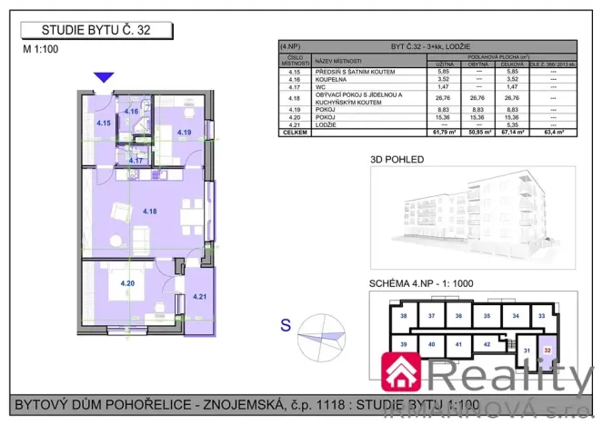 Prodej bytu 3+kk, Pohořelice, Znojemská, 67 m2