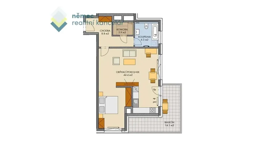 Pronájem bytu 2+kk, Praha - Střížkov, Makedonská, 64 m2