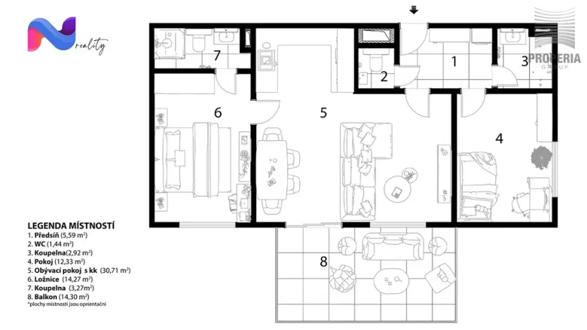 Prodej bytu 3+kk, Brno, Jerlínová, 88 m2