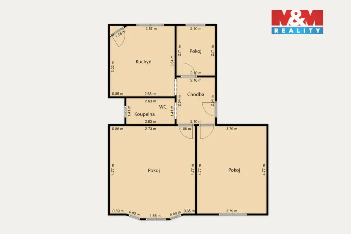 Prodej bytu 2+1, Cheb, Karlova, 67 m2