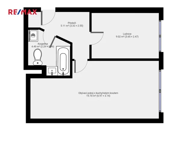 Pronájem bytu 2+kk, Příbram, Nádražní, 42 m2