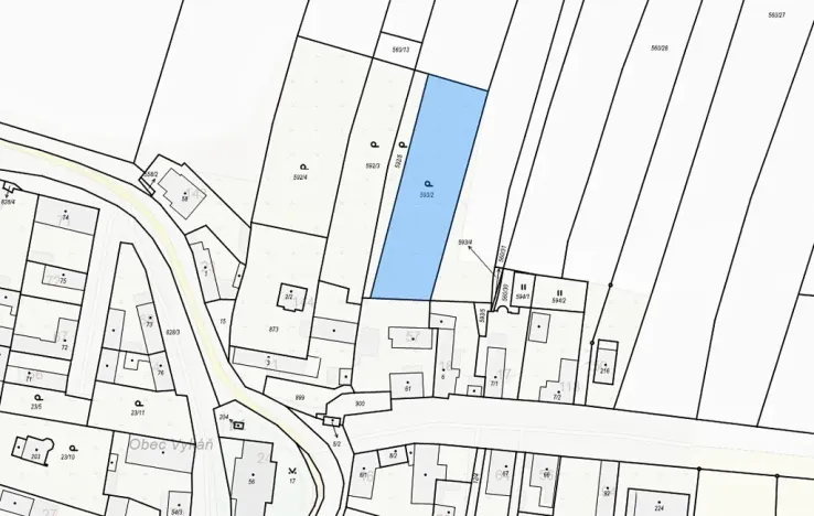 Prodej podílu zahrady, Vykáň, 912 m2