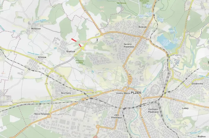 Prodej pole, Plzeň, 7525 m2