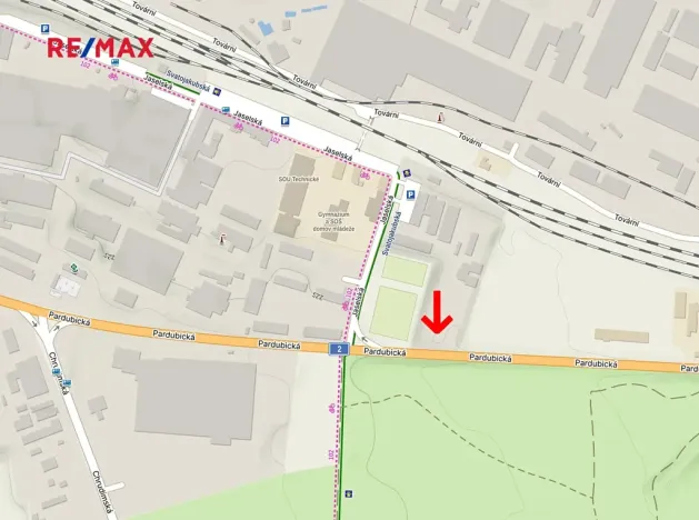 Pronájem komerčního pozemku, Přelouč, Jaselská, 1330 m2