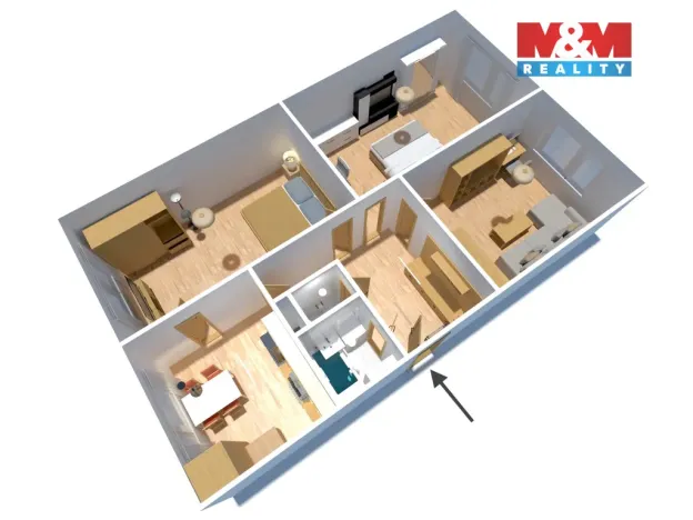 Prodej bytu 3+1, Jirkov, Alešova, 82 m2