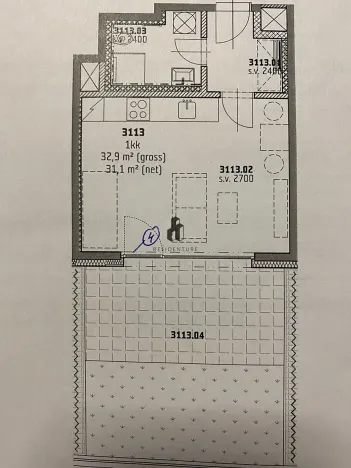 Pronájem bytu 1+kk, Praha - Libeň, Smrčkova, 32 m2