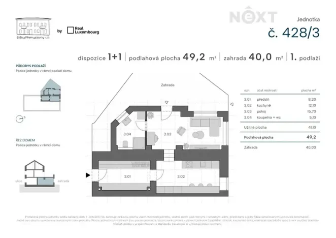 Prodej bytu 1+1, Praha - Zbraslav, Elišky Přemyslovny, 41 m2