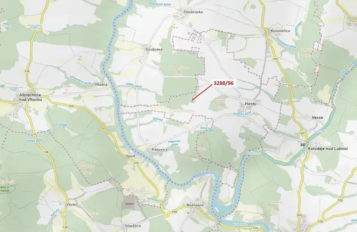 Dražba lesa, Hosty, 1630 m2