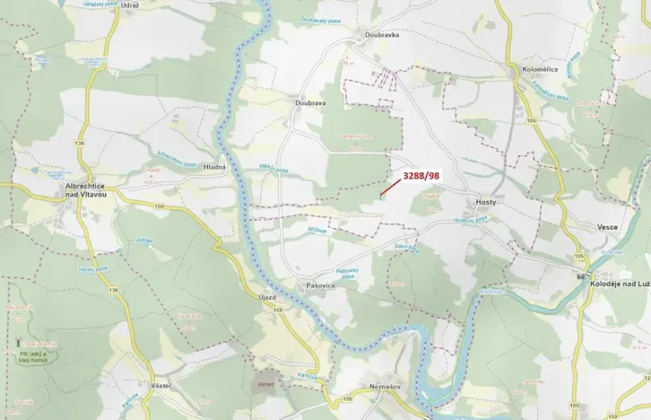 Dražba lesa, Hosty, 1685 m2