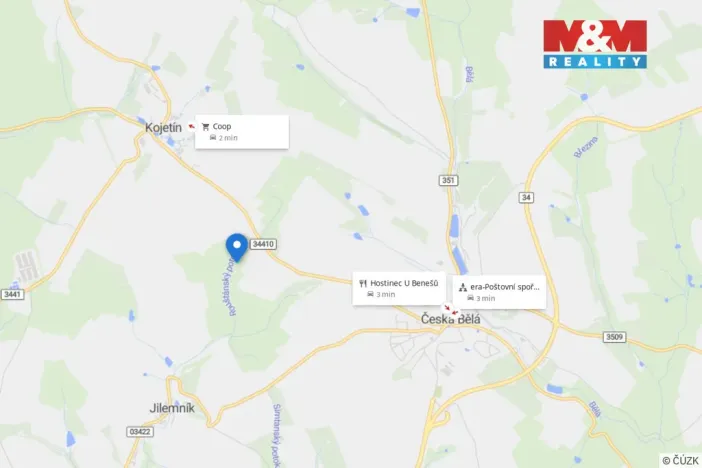 Prodej lesa, Česká Bělá, 1126 m2