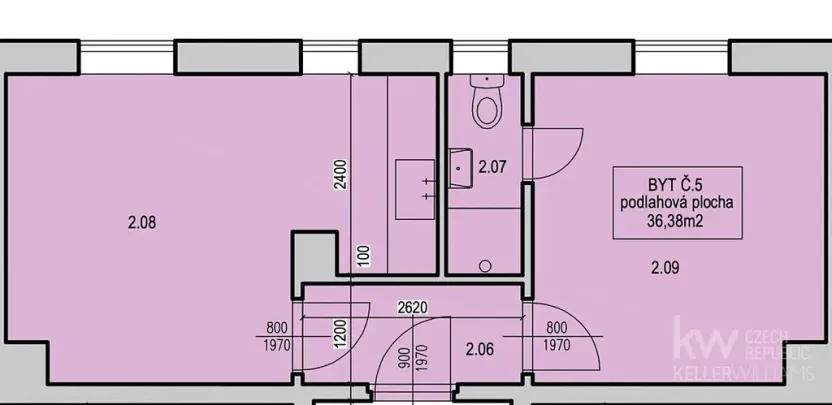 Pronájem bytu 2+kk, Děčín, K. Světlé, 44 m2