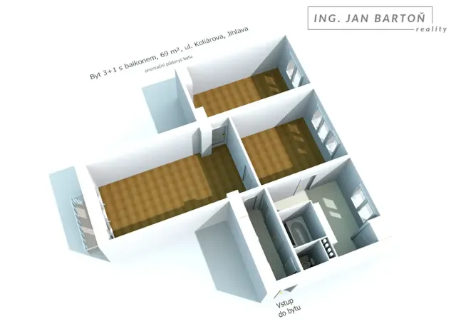 Prodej bytu 3+1, Jihlava, Kollárova, 69 m2
