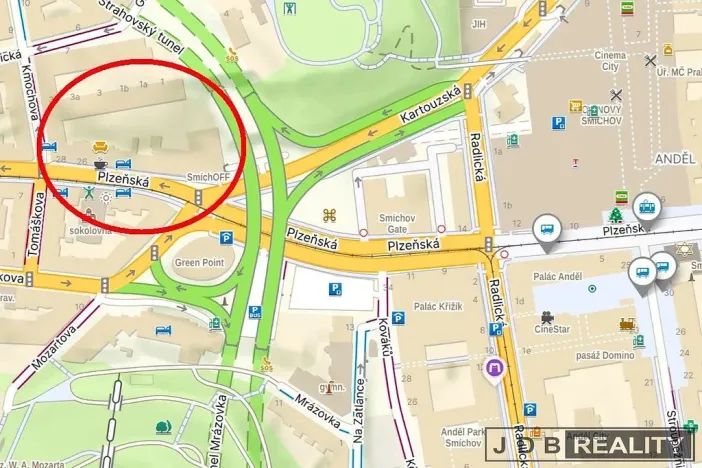 Pronájem kanceláře, Praha - Smíchov, Plzeňská, 120 m2