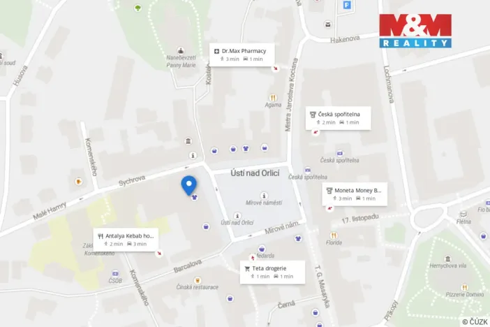 Pronájem kanceláře, Ústí nad Orlicí, Mírové nám., 200 m2