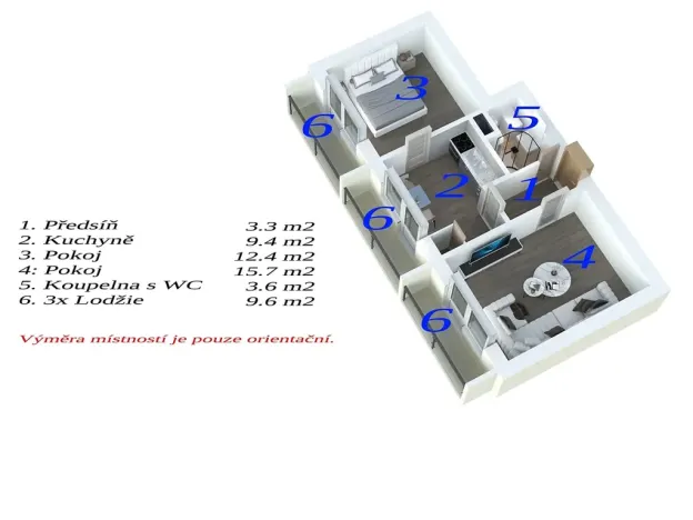 Pronájem bytu 2+1, Bučovice, Fučíkova, 44 m2