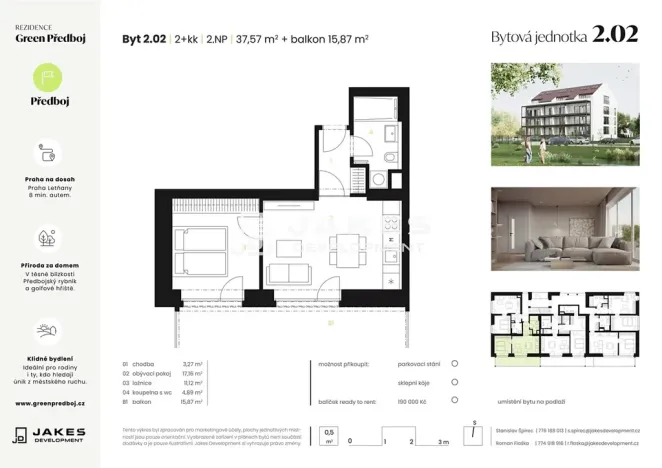 Prodej bytu 2+kk, Předboj, Ke Tvrzi, 38 m2