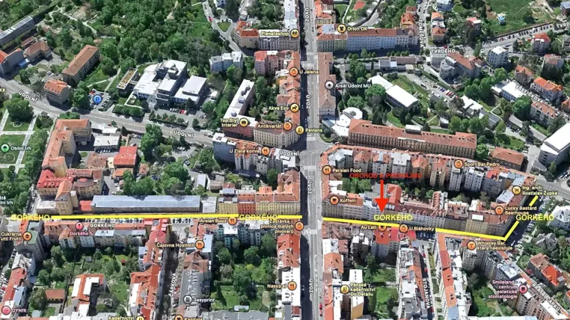 Pronájem obchodního prostoru, Brno, Gorkého, 101 m2