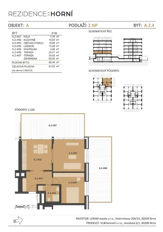 Pronájem bytu 2+1, Brno, Horní, 62 m2