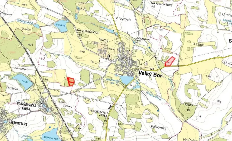 Prodej pole, Velký Bor, 34439 m2