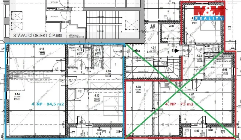 Pronájem bytu 3+kk, Pardubice, Bratranců Veverkových, 84 m2