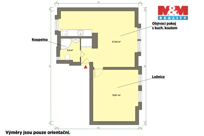 Prodej bytu 2+kk, Mariánské Lázně, Husova, 48 m2
