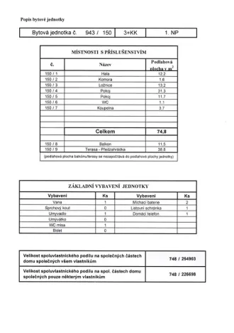 Prodej bytu 3+kk, Praha - Vysočany, Pod Harfou, 75 m2