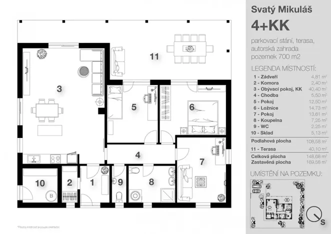 Prodej rodinného domu, Svatý Mikuláš, Prostřední, 148 m2