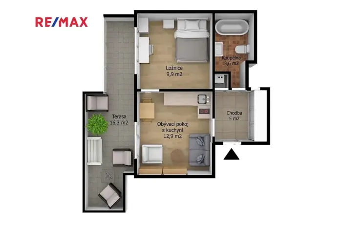 Pronájem bytu 2+kk, Praha - Nusle, U družstva Ideál, 32 m2