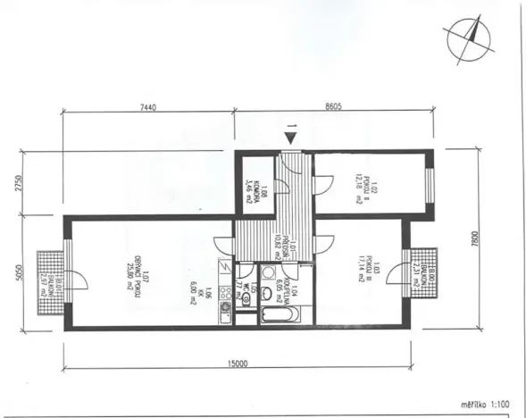 Pronájem bytu 3+kk, Praha - Kunratice, Za valem, 88 m2