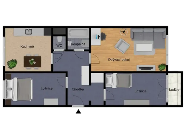 Pronájem bytu 3+1, Praha - Modřany, Vokrojova, 73 m2