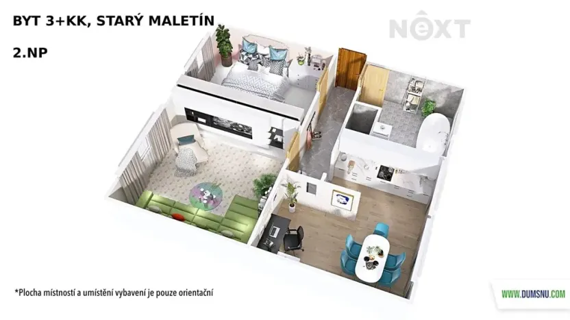 Prodej bytu 3+kk, Maletín, 56 m2